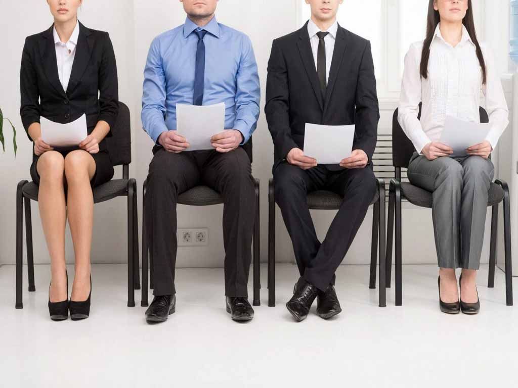 Job applicants waiting for interview
