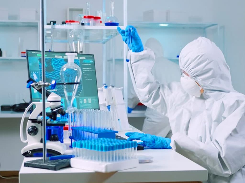 A professional working in a laboratory