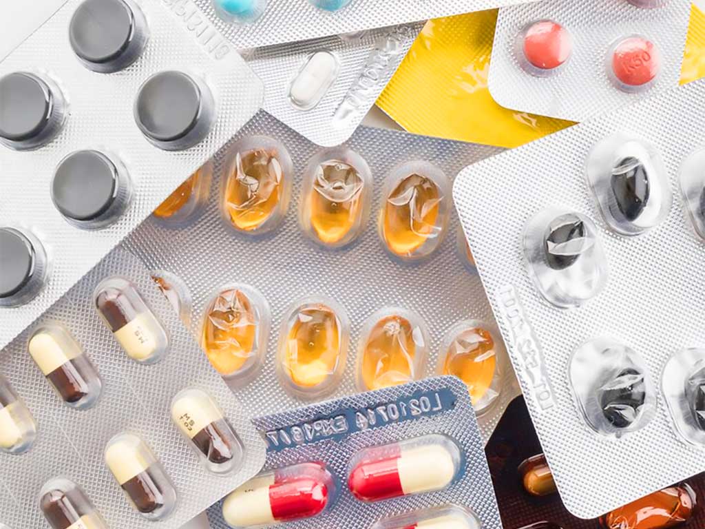 Assorted pills and capsules