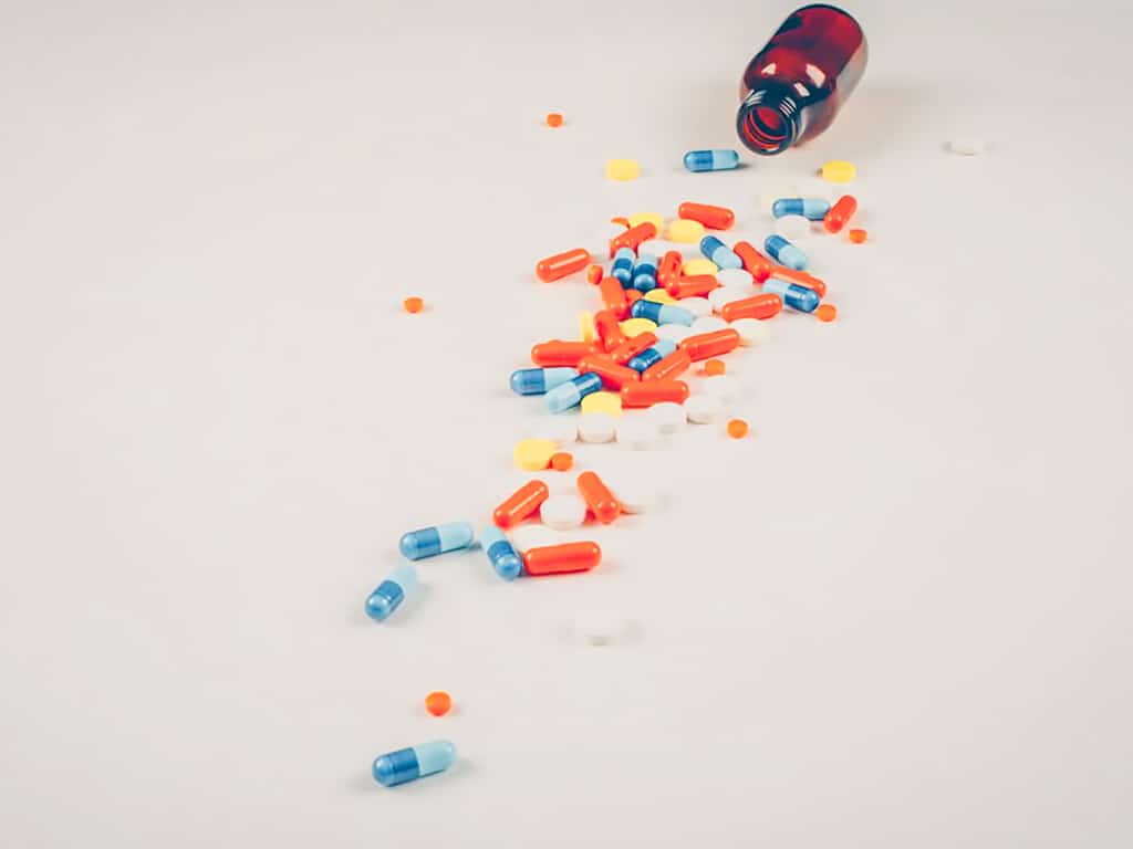 An assortment of scattered drugs