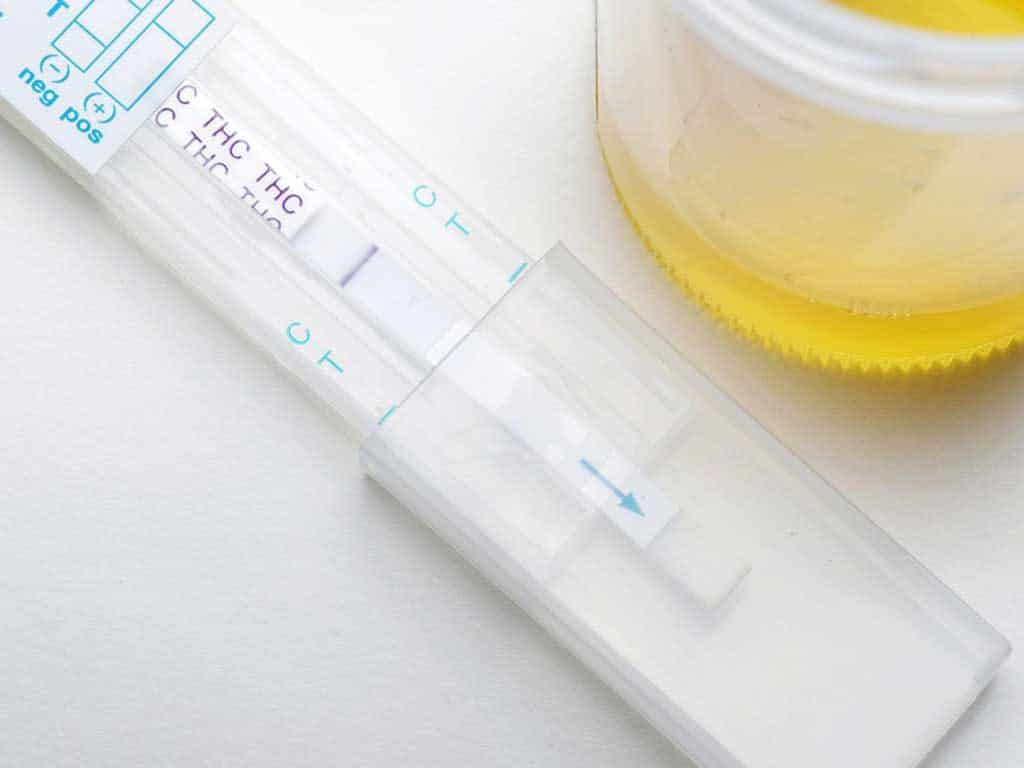 A THC test kit and a urine sample