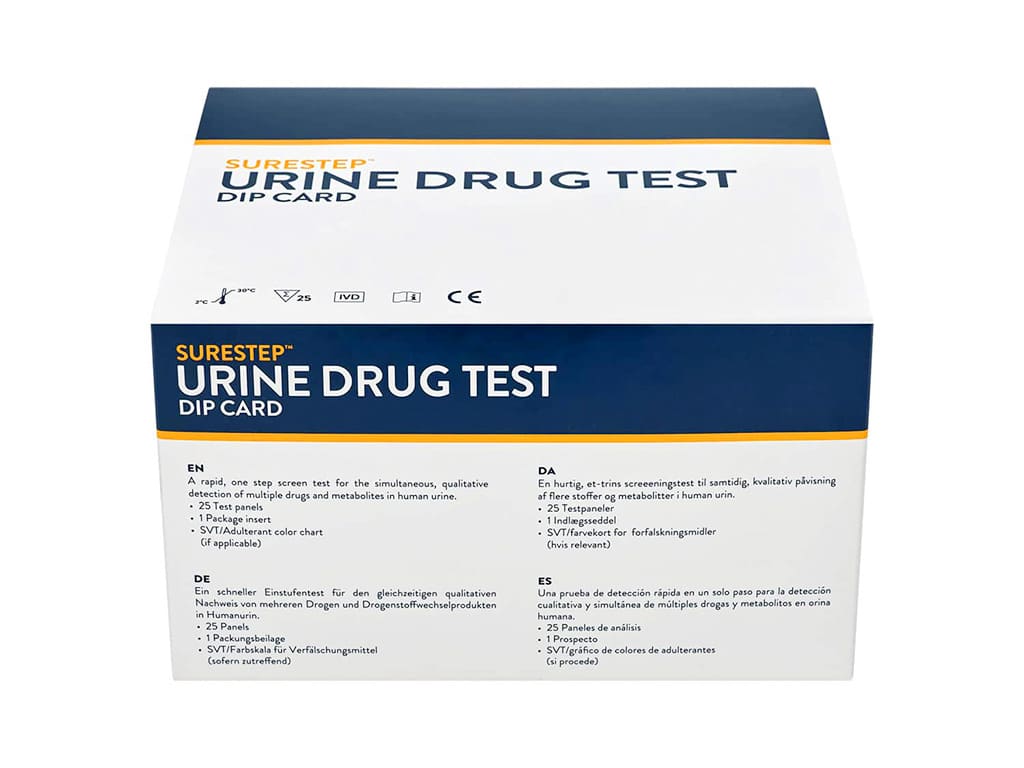 SureStep urine drug test kit dip card box