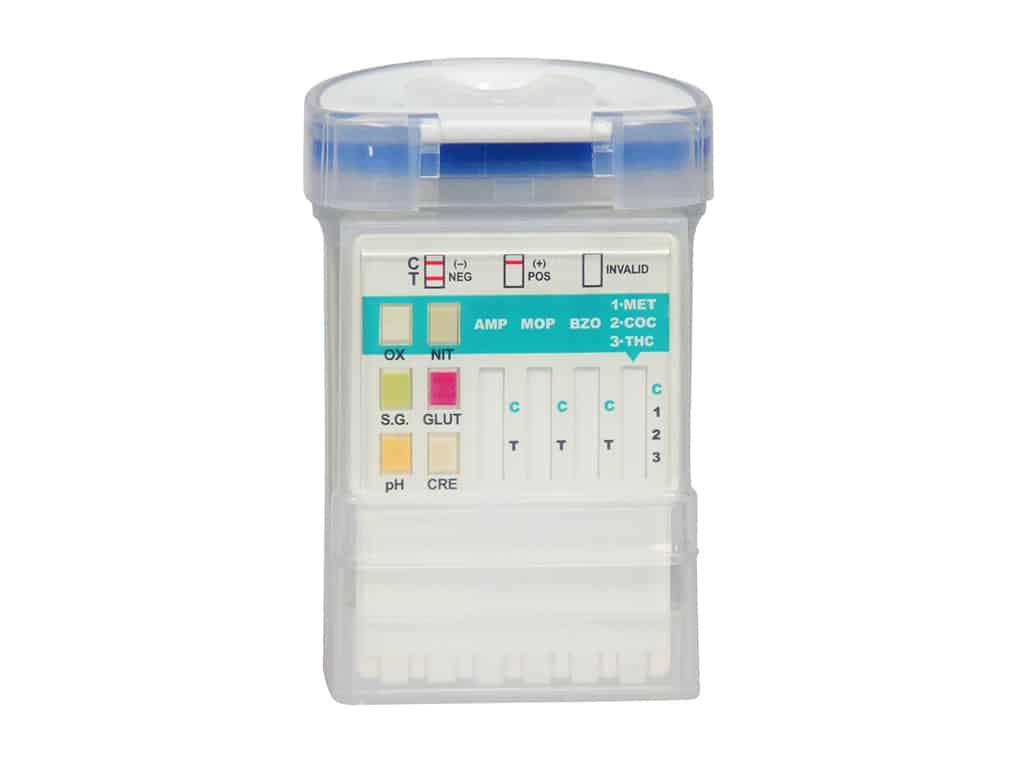 A view of the back of the SureStep urine cup