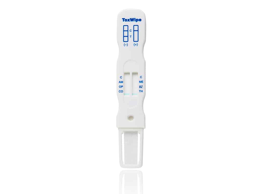 A ToxWipe 7 saliva test kit
